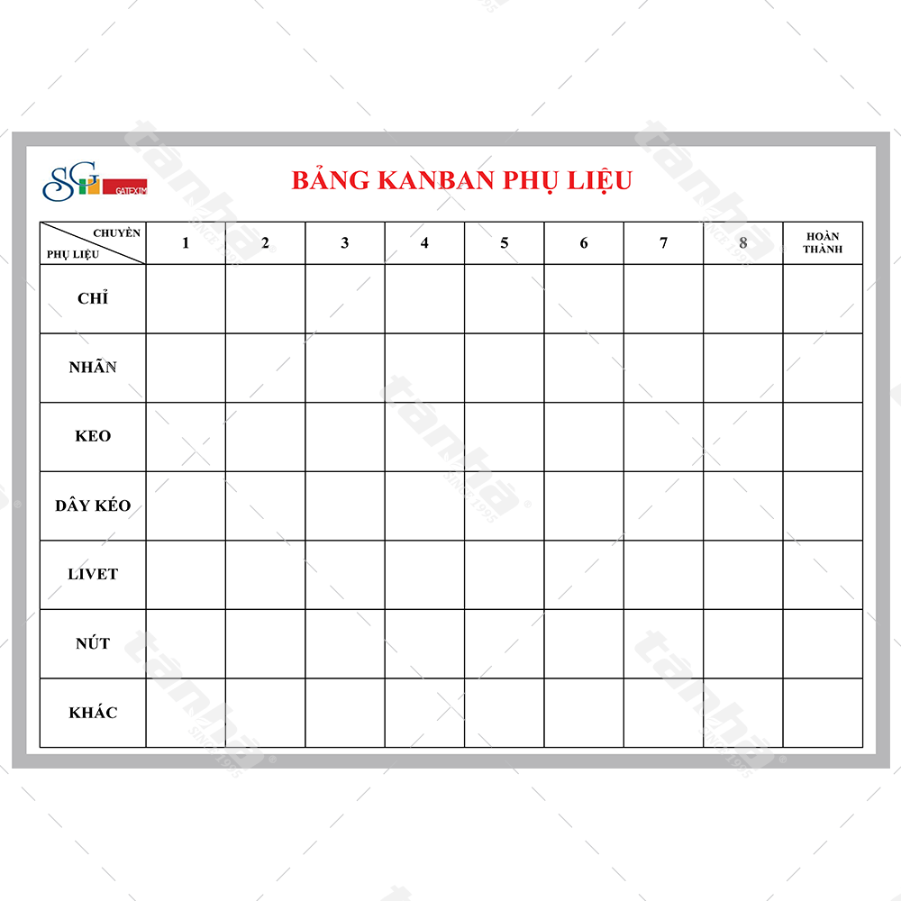 Bảng dán decal - Bảng theo dõi tại xưởng sản xuất