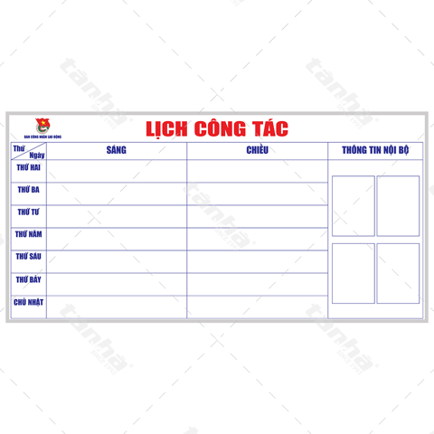 Bảng dán decal - Bảng lịch công tác