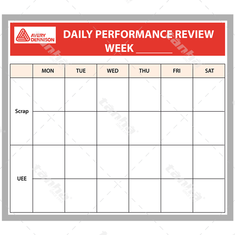 Bảng dán decal - Bảng theo dõi hiệu suất theo ngày