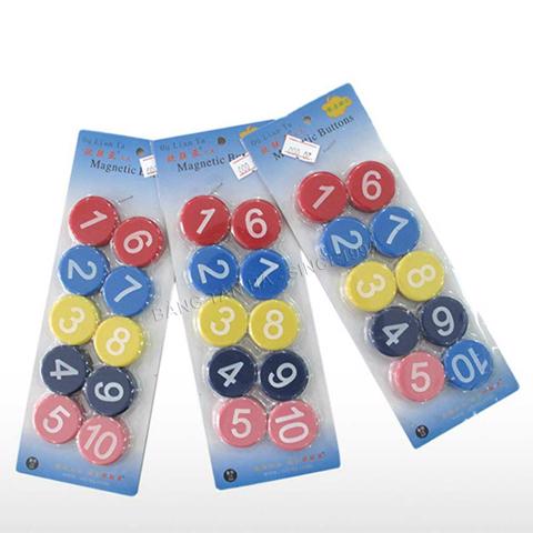 Nam châm viên 3 cm vỉ 10 viên có số