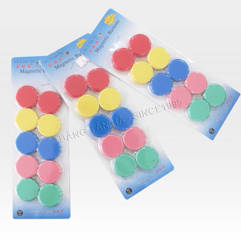 Vỉ Nam châm nhiều màu 3cm