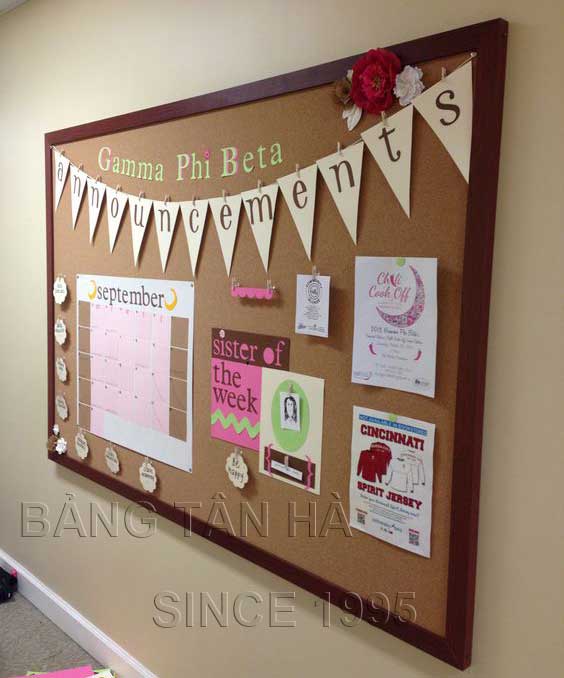 bảng ghim khung gỗ