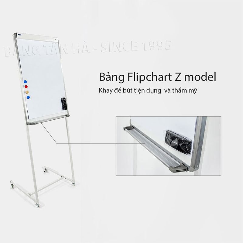 Bảng Flipchart Zebra - Khay để bút thẩm mỹ